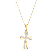 Lantisor aur 14K cu cruciulita cu pietre 45 cm DiAmanti PK0819CG14K-BO15NG14K _45cm-AS